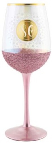 80th Glitterati Wine Glass