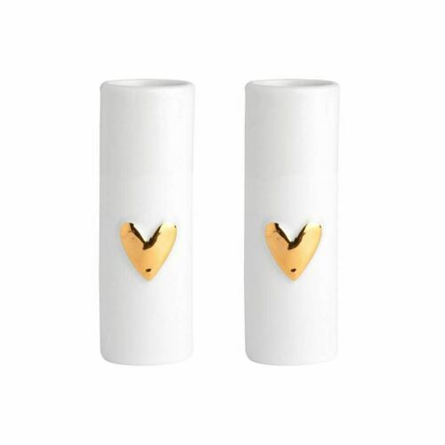 Rader Gold Heart Set of 2 Mini Vases