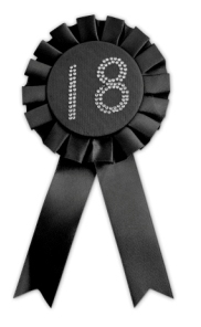 18th Birthday Black Rosette