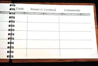 Ian Blackwell Guest Book, inside page view