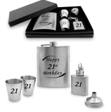 21st Birthday Hip Flask Set
