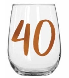 40 Stemless Wine Glass