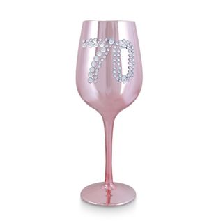 70 Chrome Pink Wine Glass
