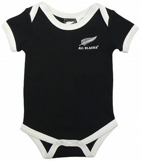 All Blacks Baby Bodysuit with Chest Embroidery