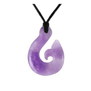 Amethyst Fish Hook Pendant