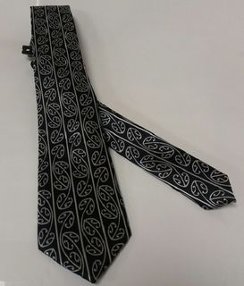 Black and Silver Maori Design Tie