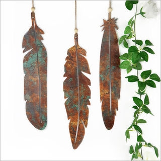 Copper Patina Feather Set