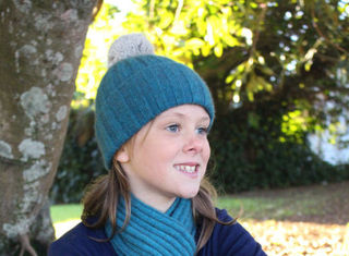 Cottontail Possum Fur Beanie Teal