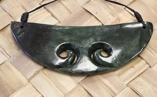 Double Koru Breast Plate Pounamu Pendant