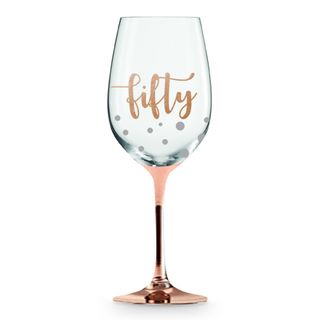 Fifty Rose Gold Stem Wine Glass