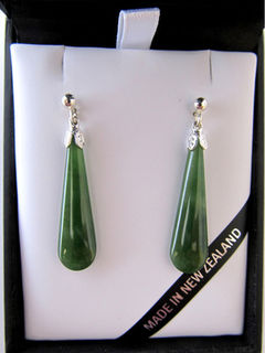 Greenstone Drop Earrings 30mm