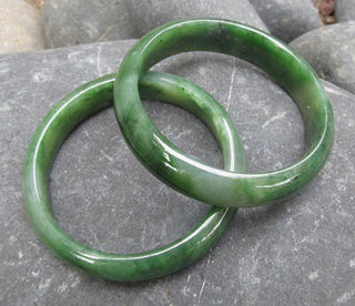 Greenstone Jade Wide Bangle