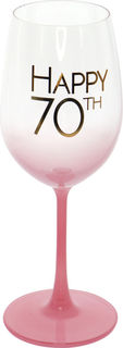Happy 70th Wine Glass