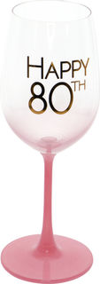 Happy 80th Wine Glass
