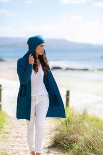 Hooded Long Line Cardigan Pacific