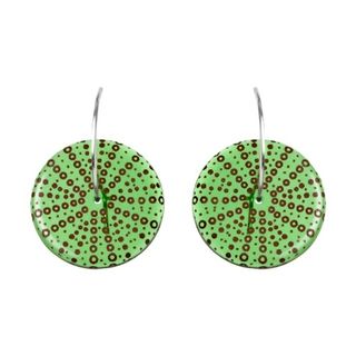 Kina Shell Glass Earrings Green