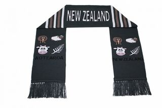 Kiwiana Scarf Charcoal