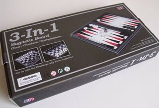 Magnetic 3 in 1 Chess Checkers Backgammon Set