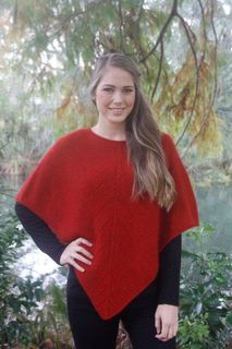 Possum Merino Lace Poncho Pumpkin