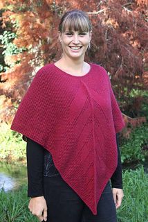 Possum Merino Lace Poncho Raspberry 
