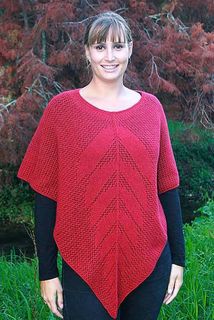 Possum Merino Lace Poncho Red