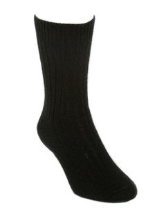 Possum Merino Rib Socks Black