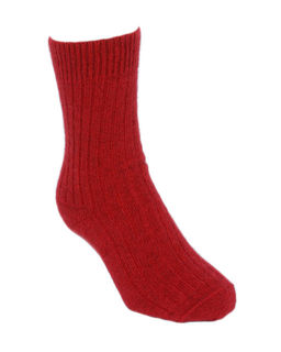 Possum Merino Rib Socks Red