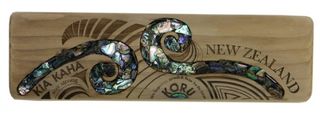Recycled Wood Paua Koru
