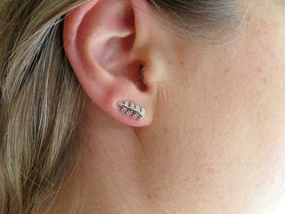 Silver Fern Cuff Earrings
