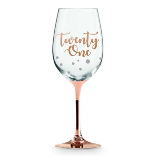 Twenty One Rose Gold Stem Wine Glass