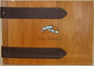 Rimu Wedding Album A5   Paua Rings