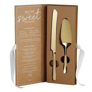 Wedding Cake Server Set Gold Look