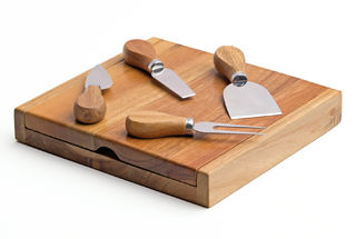 Clamshell Cheese Board with Utensils
