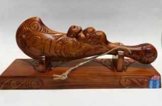 Hand Carved Large 21st Wahaika and Base