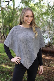 Possum and Merino Lace Poncho Silver