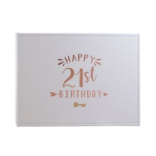 21 Guest Book White and Gold