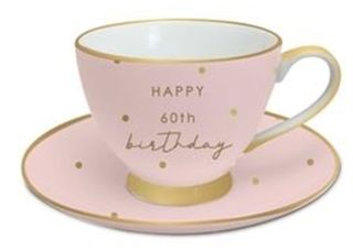 60th Birthday Tea Cup and Saucer