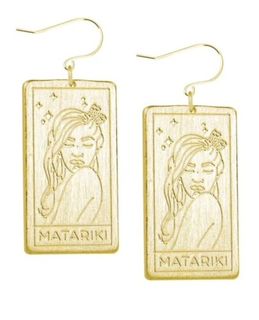 Matariki Goddess Earrings Gold
