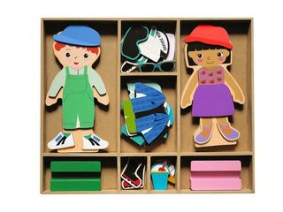 Kiwi Kids Magnetic Wooden Dress Up Set Finn and Mila