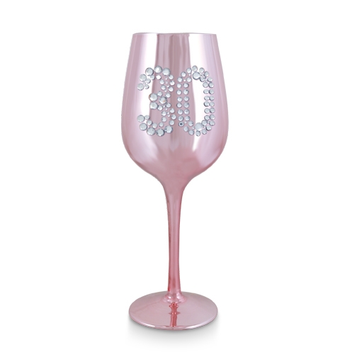 30 Chrome Pink Wine Glass