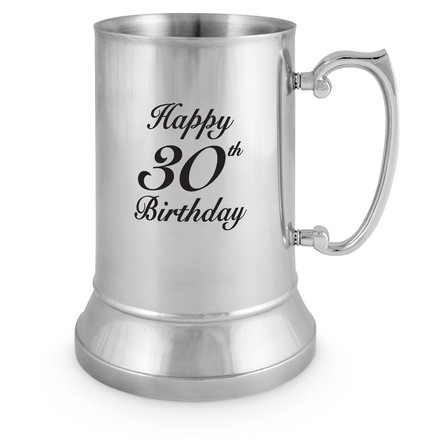30th Stainless Steel Beer Stein