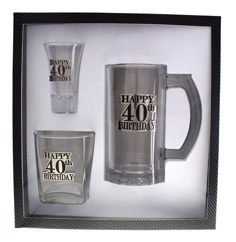 40th Birthday Glass Set