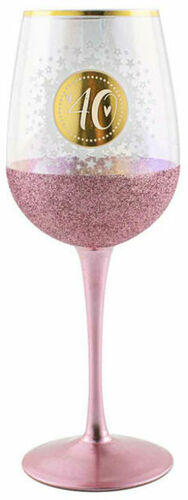 40th Glitterati Wine Glass
