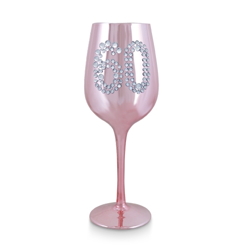 60 Chrome Pink Wine Glass