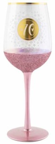 70th Glitterati Wine Glass