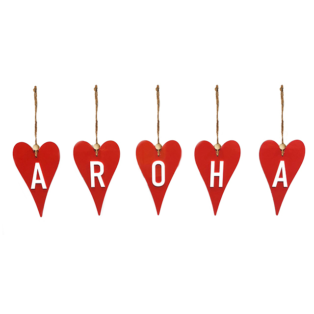 Aroha Set of 5 Hearts