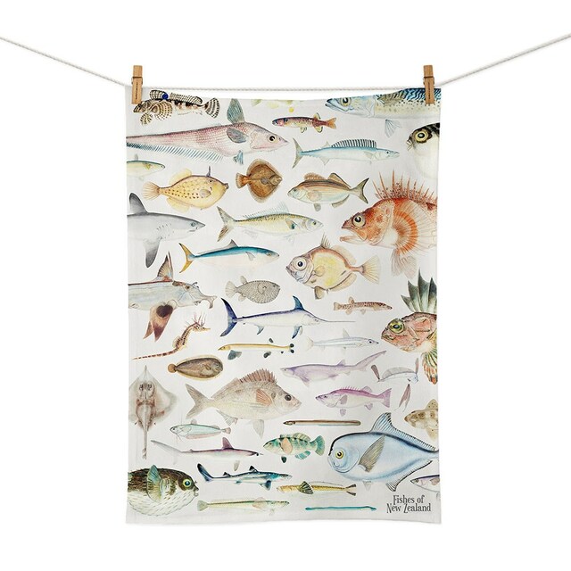 Fishes of NZ Tea Towel