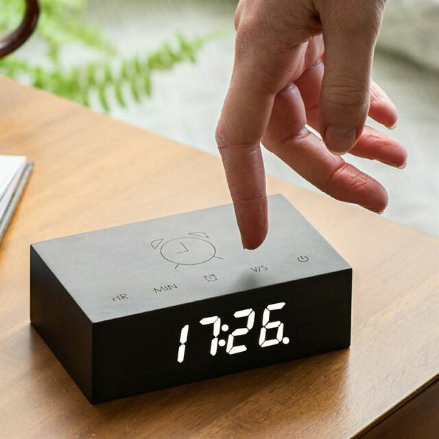Gingko Black Flip Click Clock