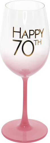 Happy 70th Wine Glass