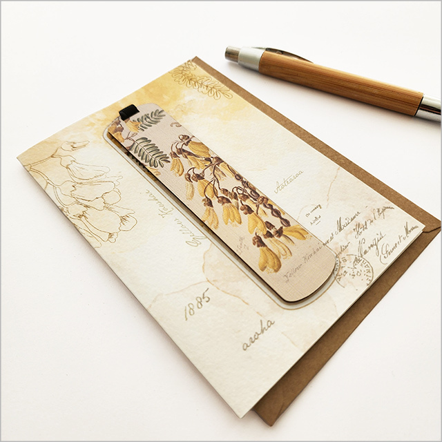 Kowhai Greeting Card with bookmark